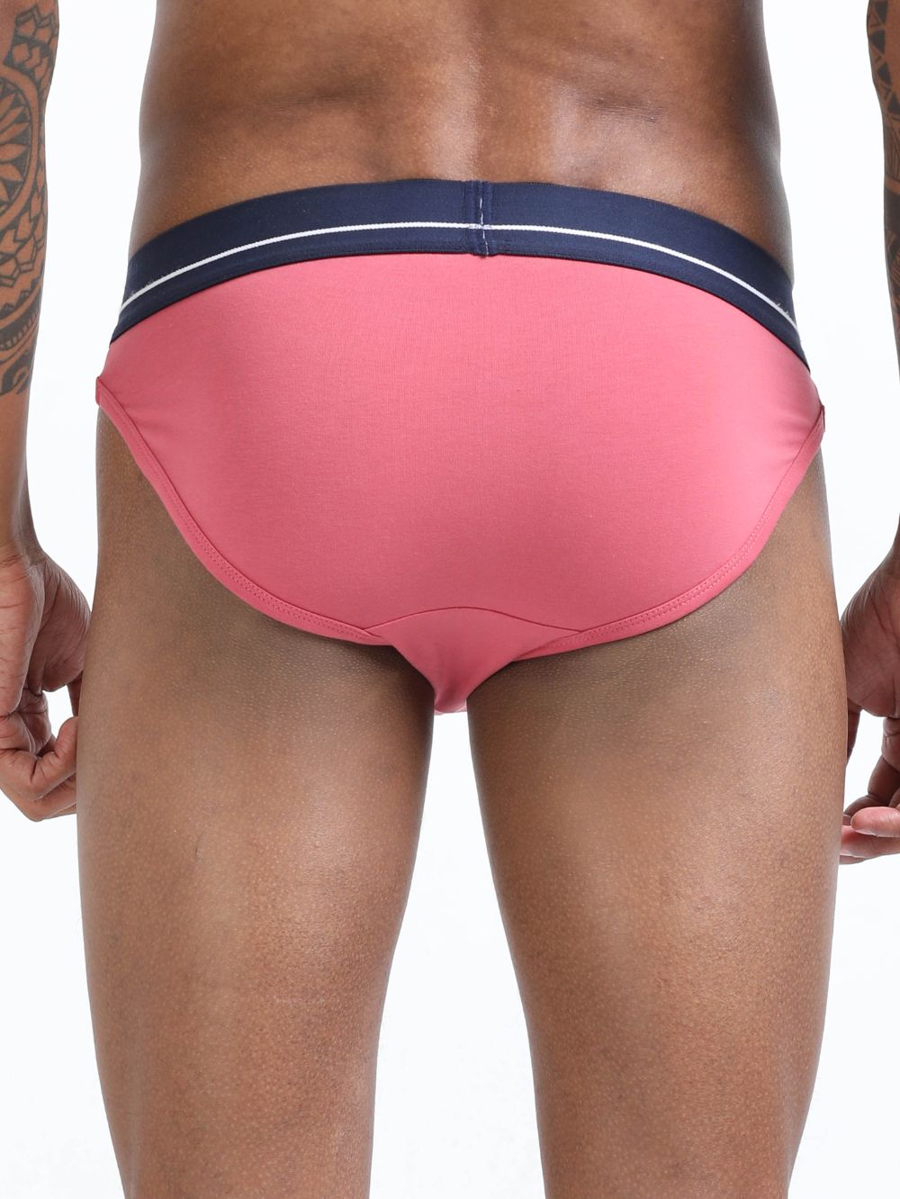 Olive Green and Magenta Organic Cotton Bikini Brief With Outer Elastic Waistband - Pack of 2