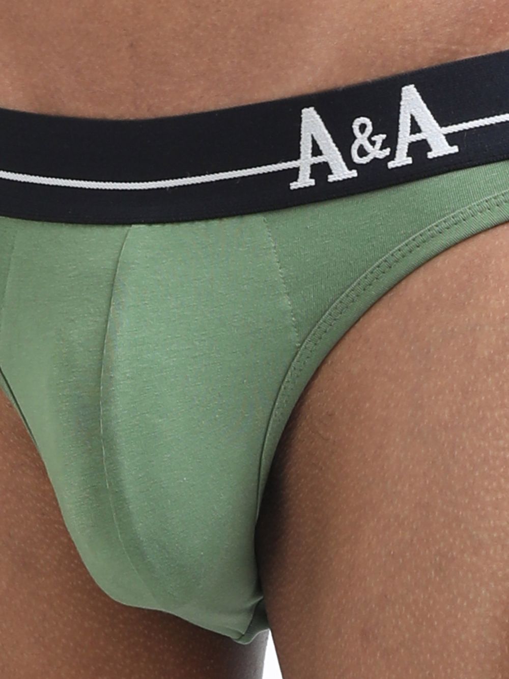 Olive Green and Magenta Organic Cotton Bikini Brief With Outer Elastic Waistband - Pack of 2