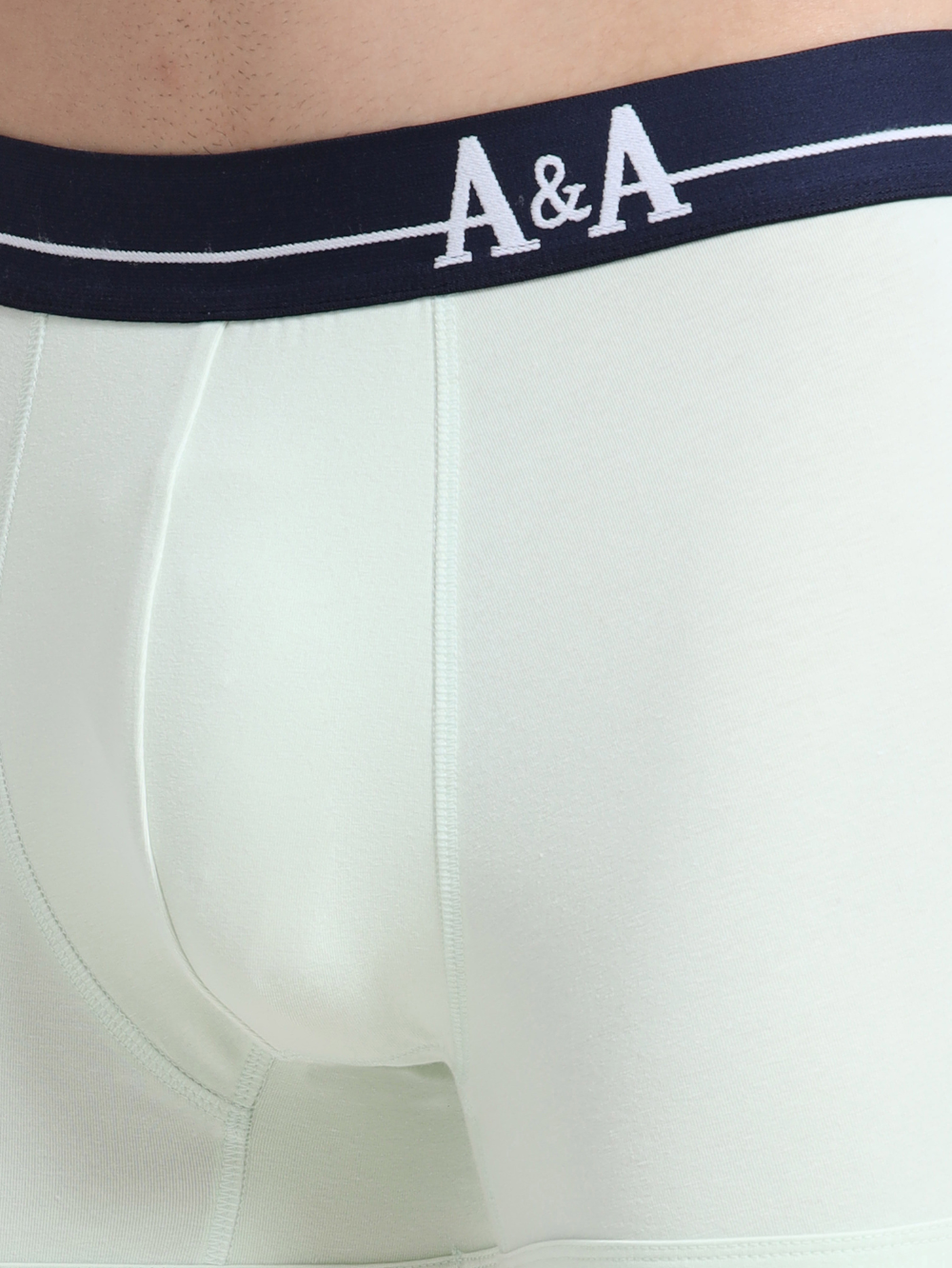 Canary Green and Aqua Organic Cotton super stretch Trunk with Outer Elastic Regular Length Waistband - Pack of 2