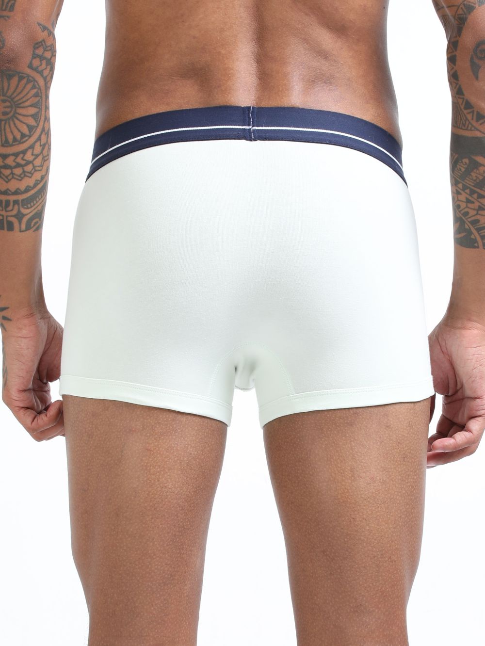 Canary Green and Aqua Organic Cotton super stretch Trunk with Outer Elastic Short Length Waistband - Pack of 2