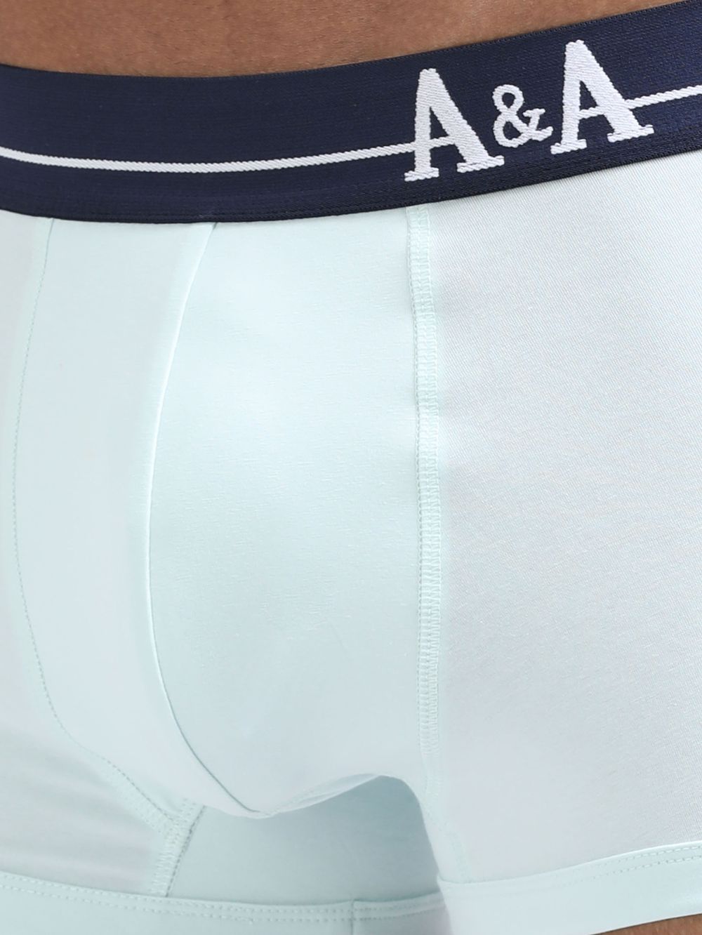 Gull Grey and Sea Blue Organic Cotton super stretch Trunk with Outer Elastic Short Length Waistband - Pack of 2