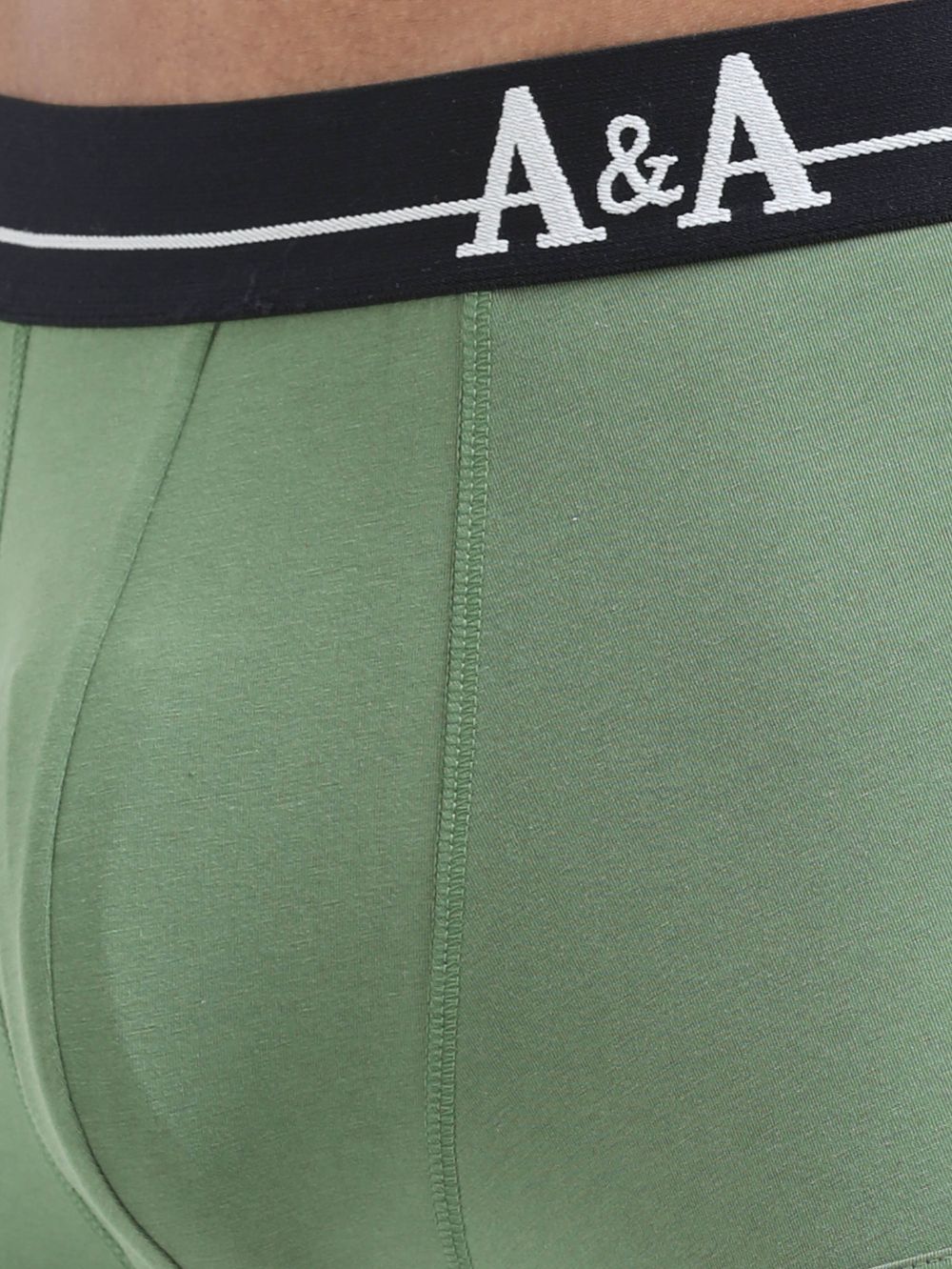 Olive Green and Magenta Organic Cotton super stretch Trunk with Outer Elastic Short Length Waistband - Pack of 2