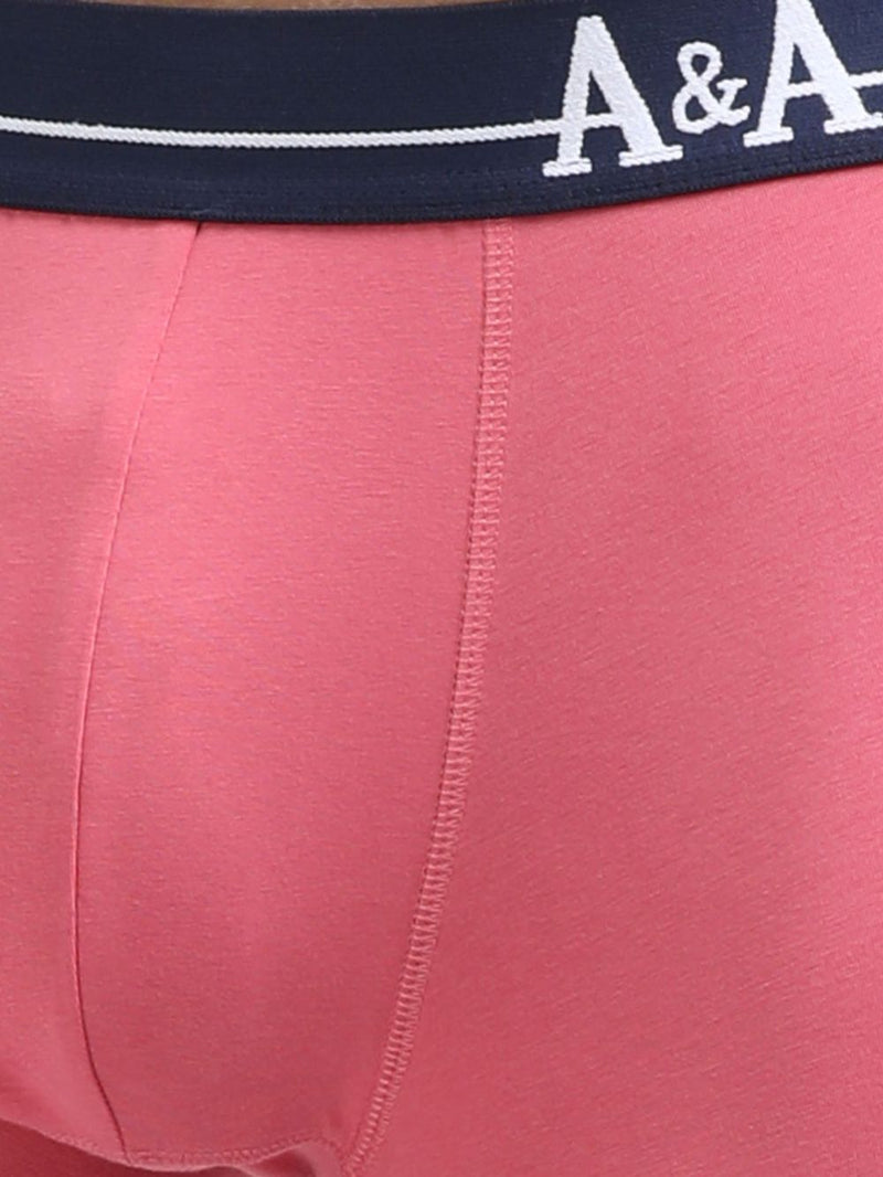 Olive Green and Magenta Organic Cotton super stretch Trunk with Outer Elastic Short Length Waistband - Pack of 2