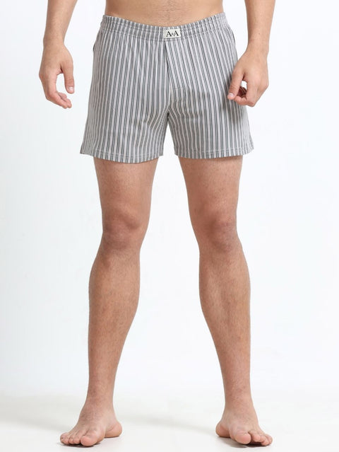 Grey Organic Cotton Mens Printed Short Boxer with Equation Doodle Print – Pack of 1