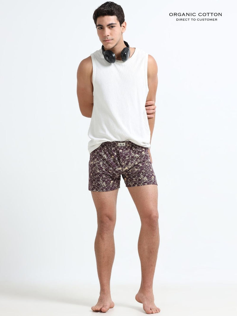 Mens Organic Cotton Printed Short Boxer - Pack of 3