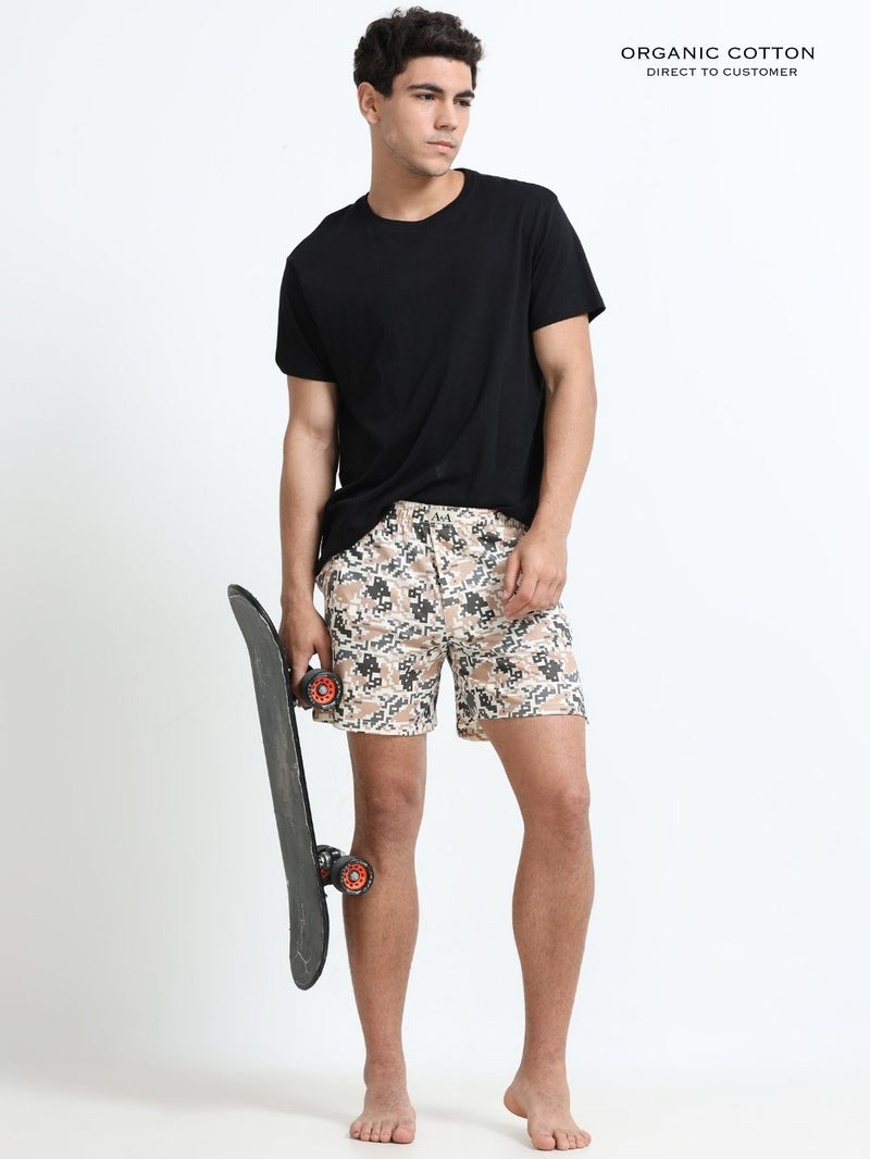 Mens Organic Cotton Regular Printed Boxers - Pack of 2