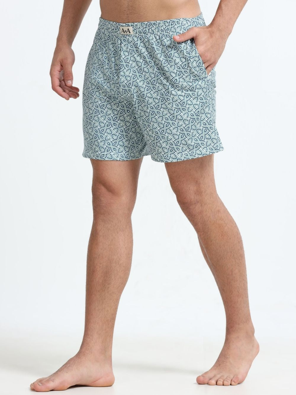 Mens Organic Cotton Regular Printed Boxers - Pack of 2