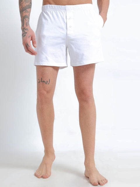 Organic Cotton Regular Boxer for Mens - Pack of 3 (White, Beige, Light Grey)