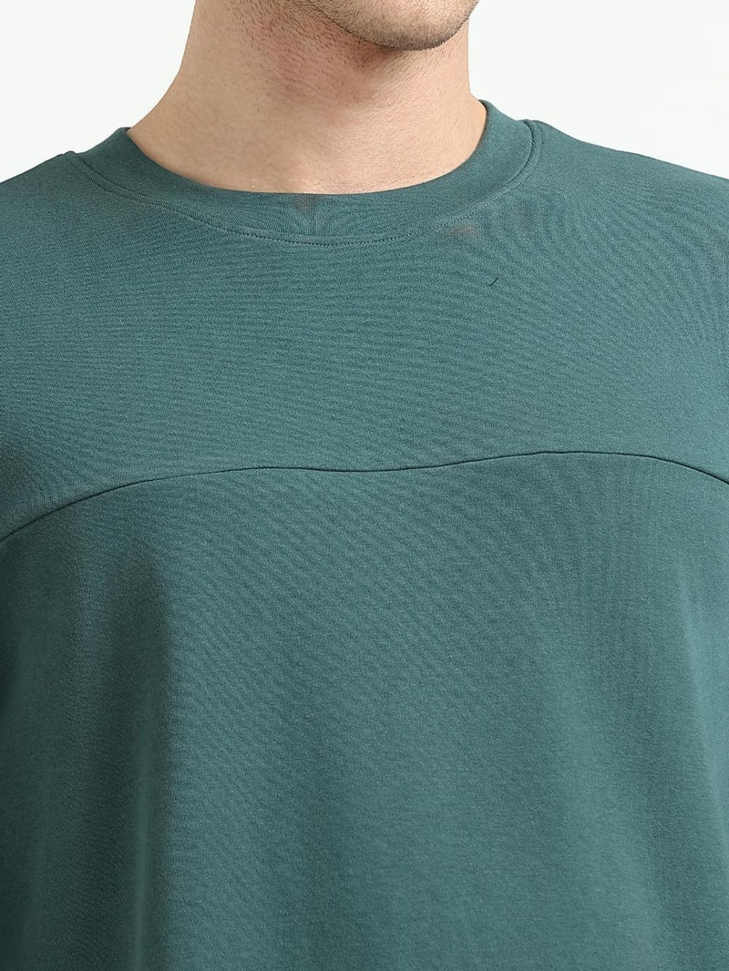 Green A & A Mens Organic Cotton Solid Crew Neck Pullover