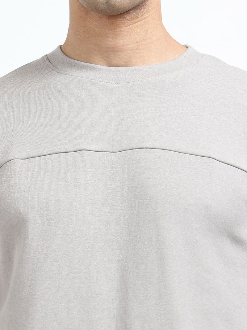 Silver Grey A & A Mens Organic Cotton Solid Crew Neck Pullover
