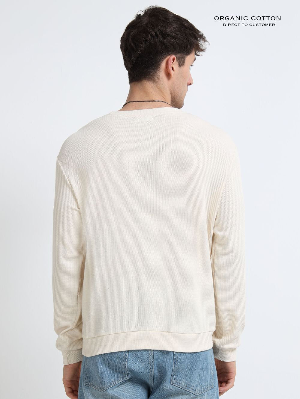 Organic Cotton Waffle Pullover for Mens