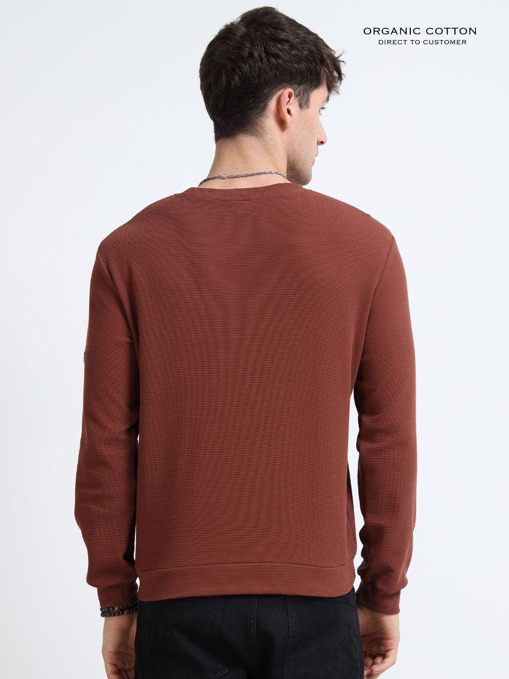 Organic Cotton Waffle Pullover for Mens