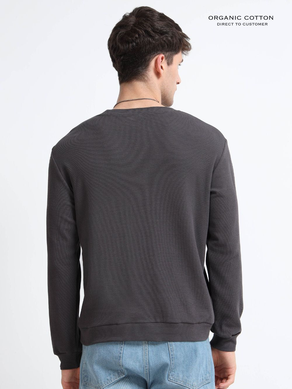 Organic Cotton Waffle Pullover for Mens