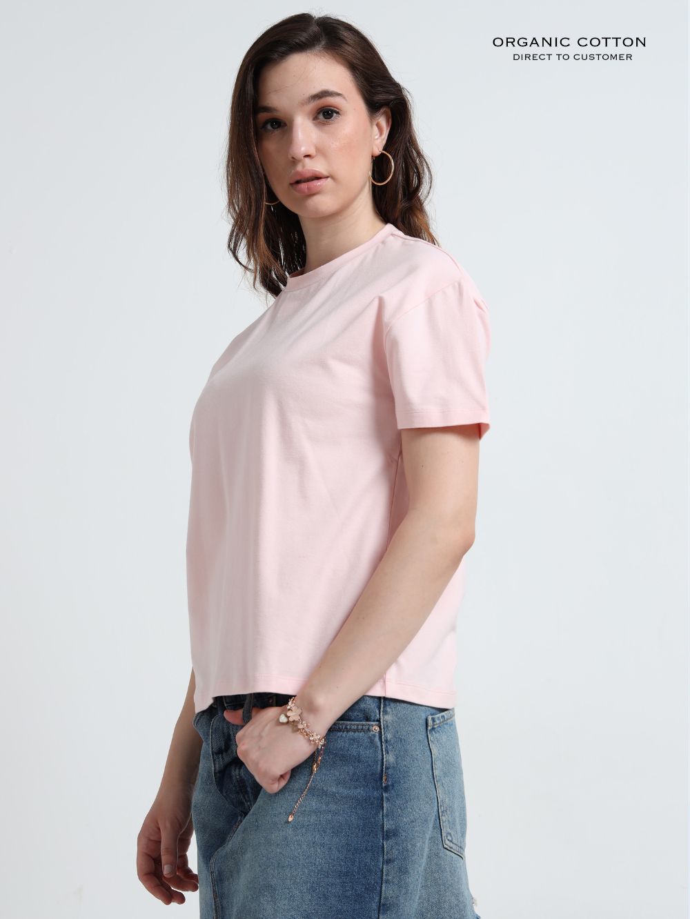 Dogwood Pink Organic Cotton Over Sized Tee