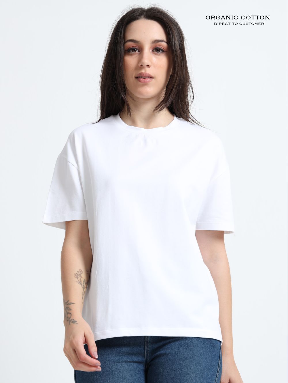 White Organic Cotton Over Sized Tee
