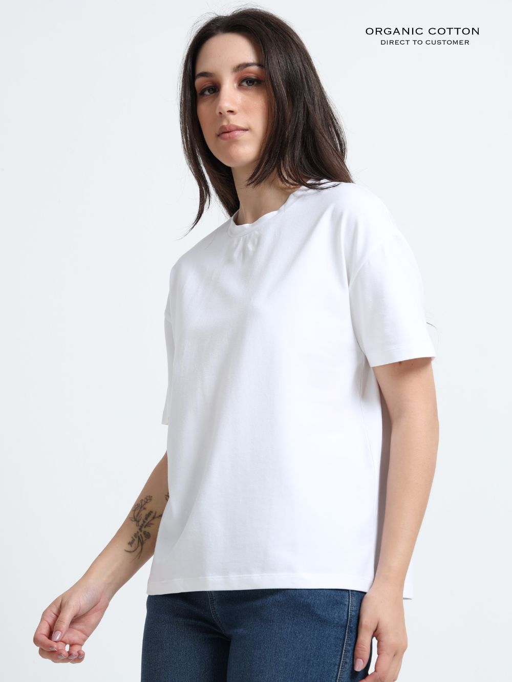 White Organic Cotton Over Sized Tee