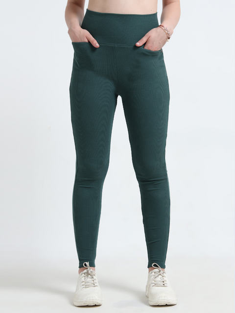 BRISTO GREEN ORGANIC COTTON RIB HIGH WAIST WORKOUT PANT