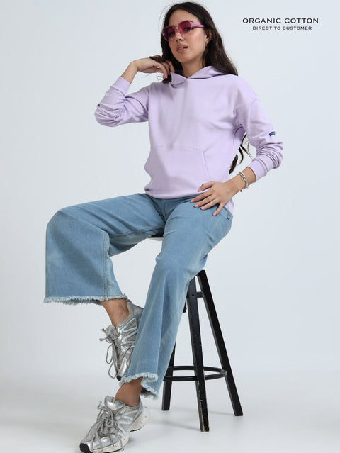 Light Purple A & A Womens Casual Hoodie in Organic Cotton
