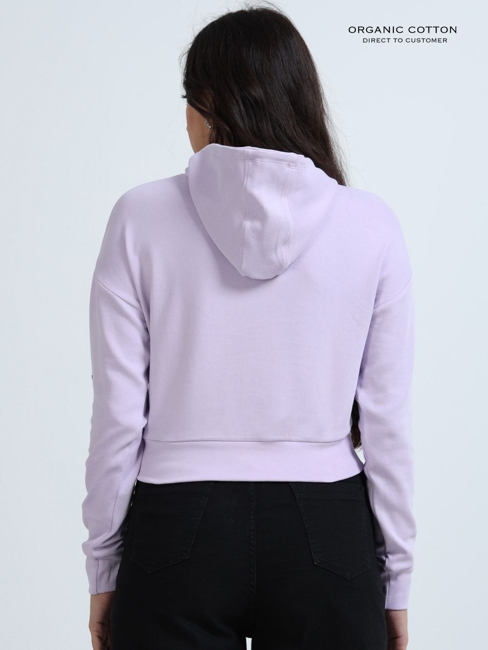 Light Purple A & A Organic Cotton Womens Cropped Hoodie