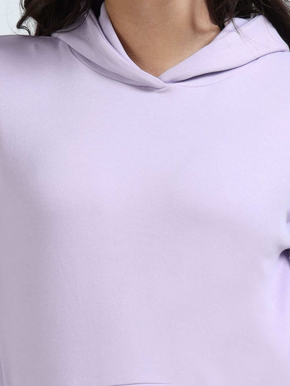 Light Purple A & A Organic Cotton Womens Cropped Hoodie