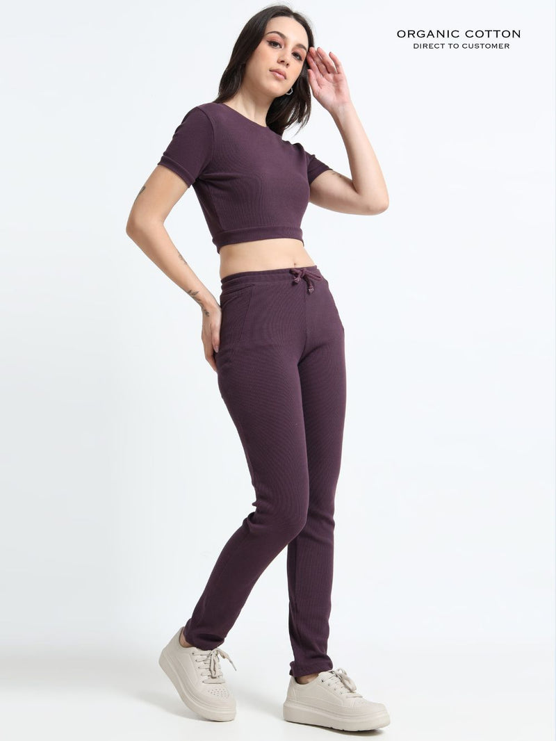Wine Organic Cotton Co-Ord Set