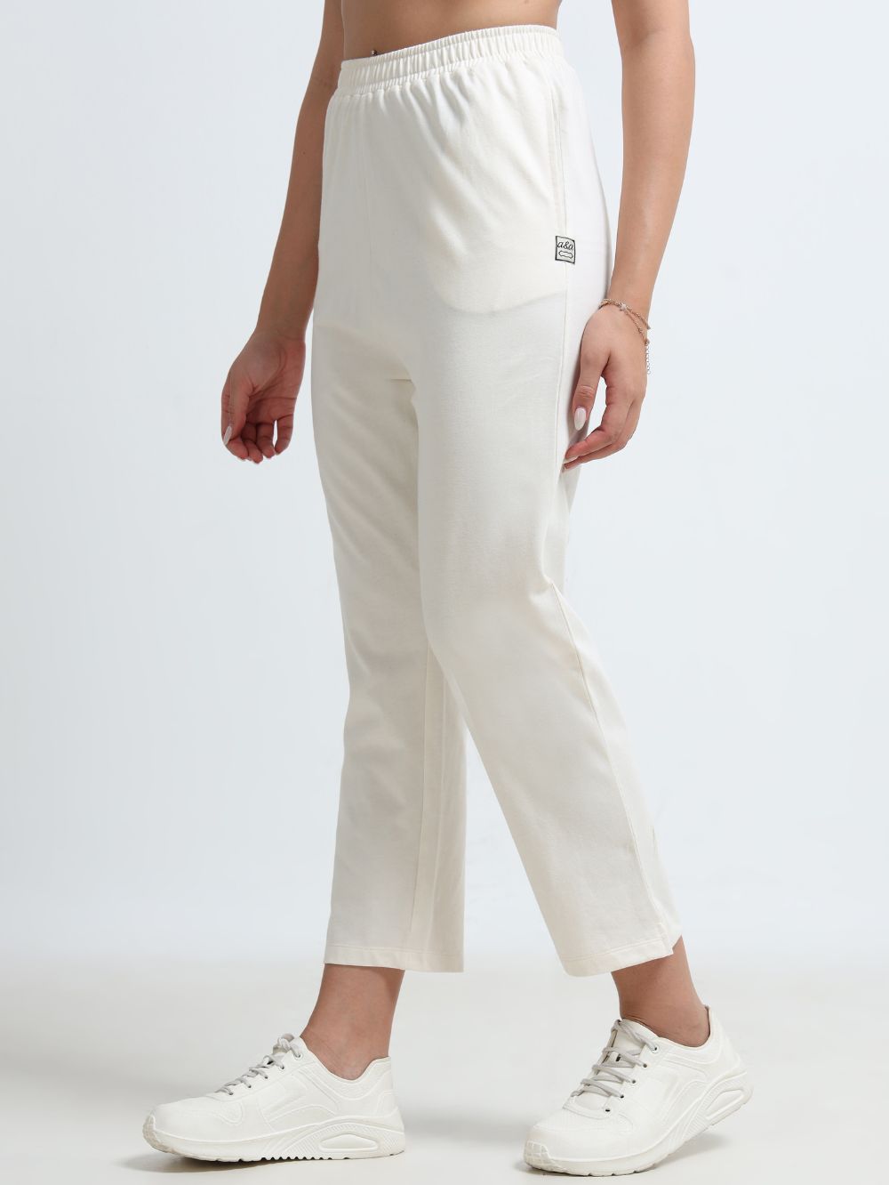 Beige Organic Cotton Womens Basic Pant