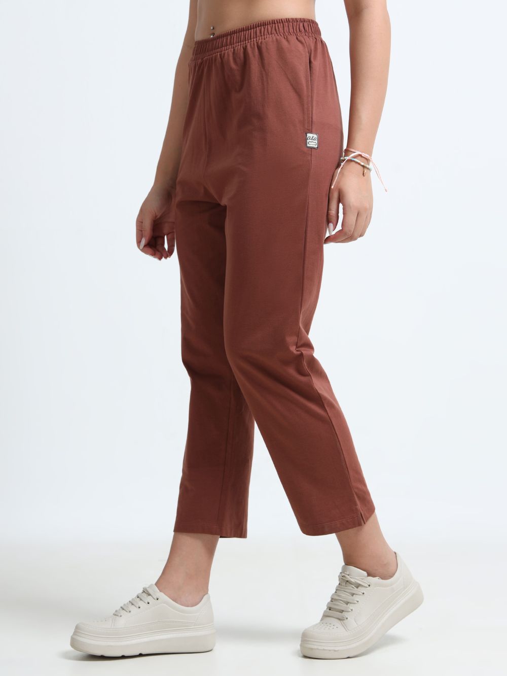 Brown Organic Cotton Womens Basic Pant