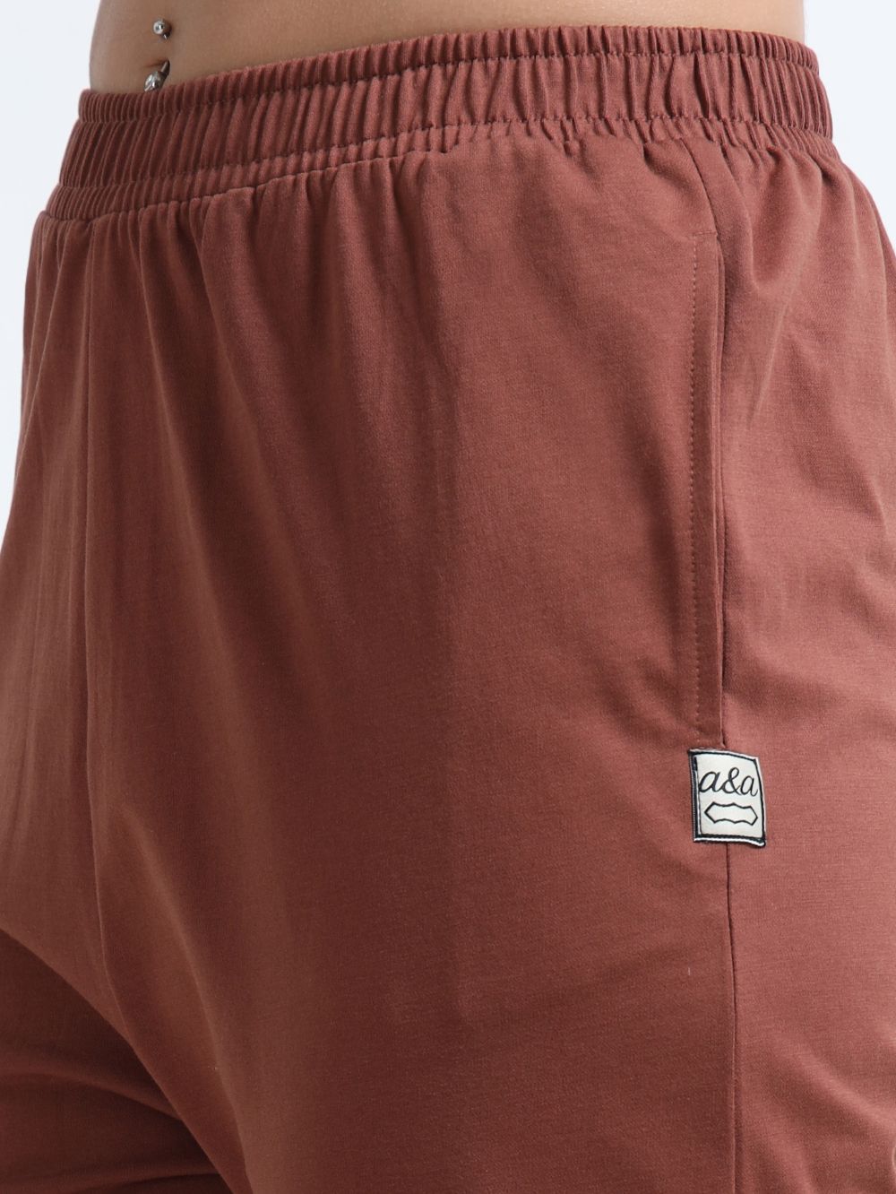 Brown Organic Cotton Womens Basic Pant