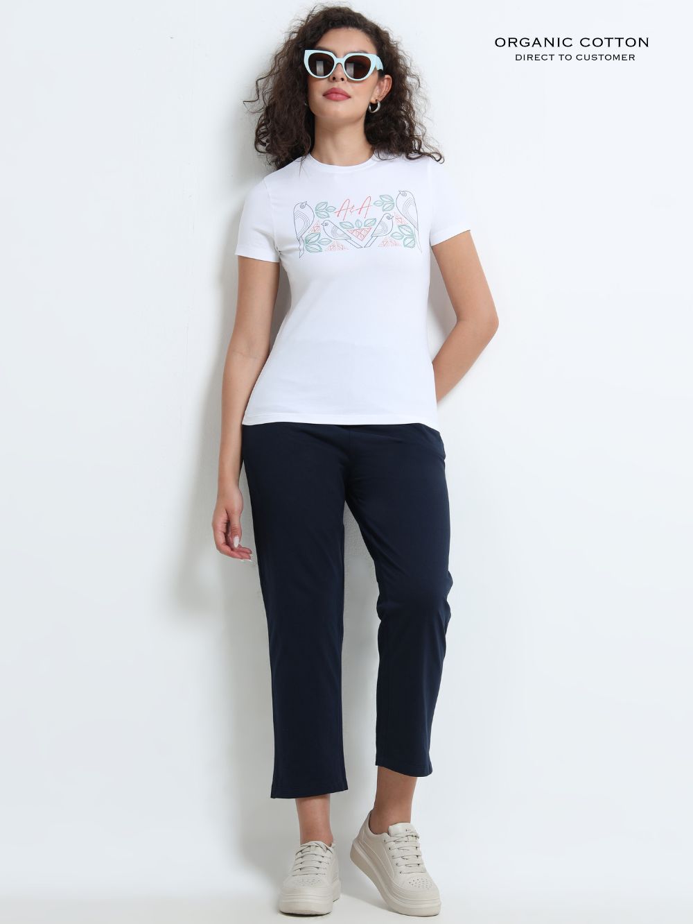 Navy Organic Cotton Womens Basic Pant