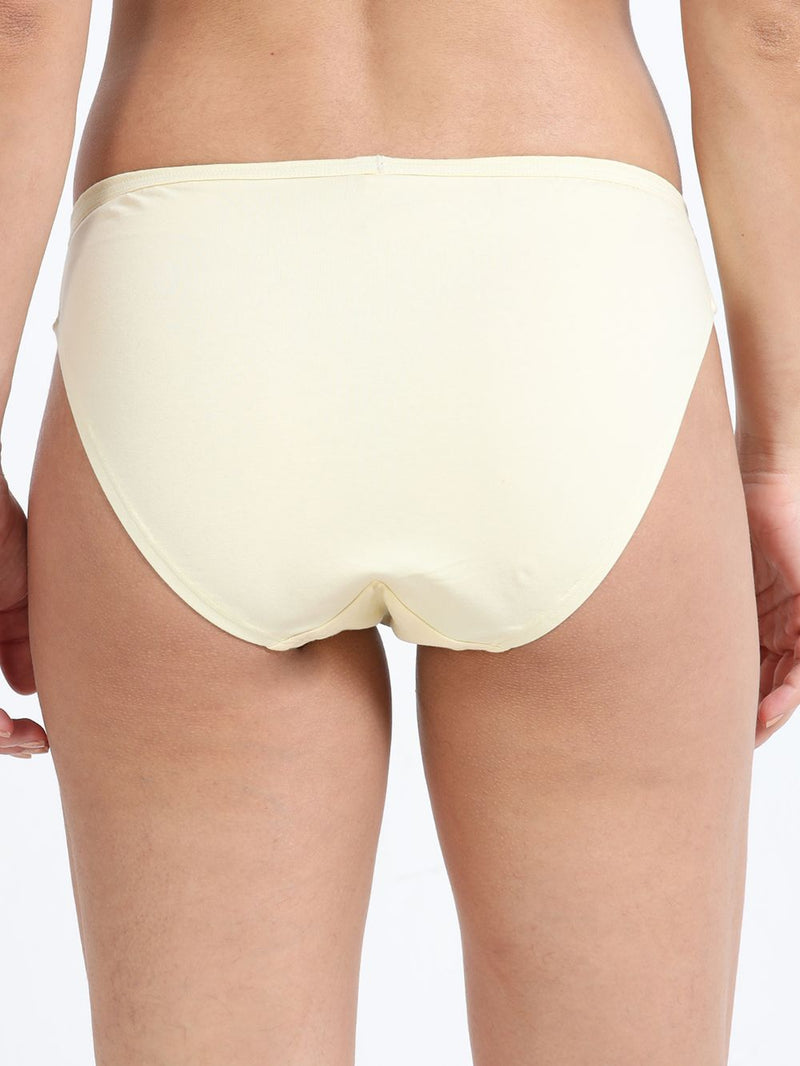 Baby yellow and Sky Light Organic Cotton Bikini Panty for Women - Pack of 2