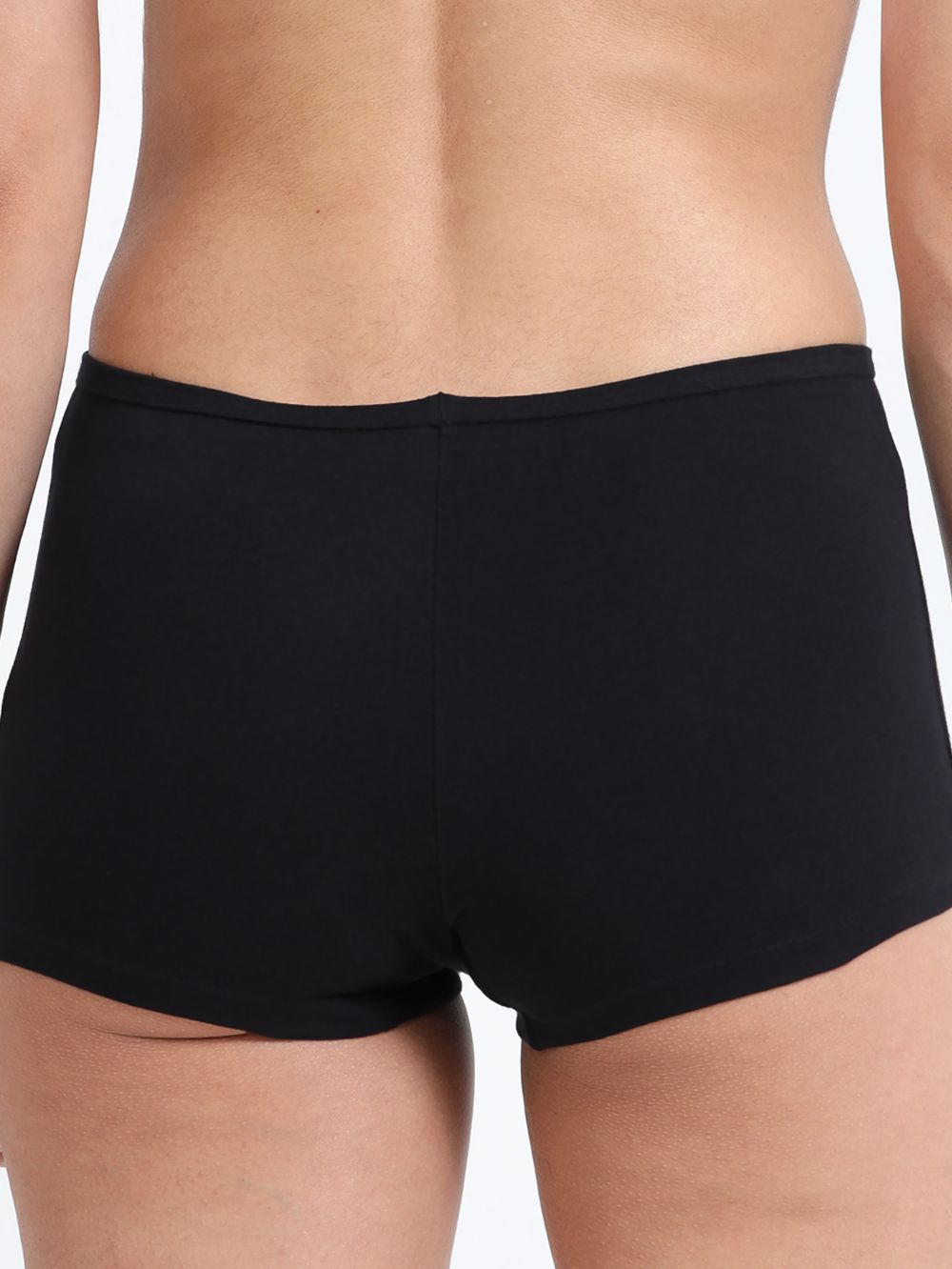 Black and Medieval Blue Organic Cotton Boy Shorts for Women - Pack of 2