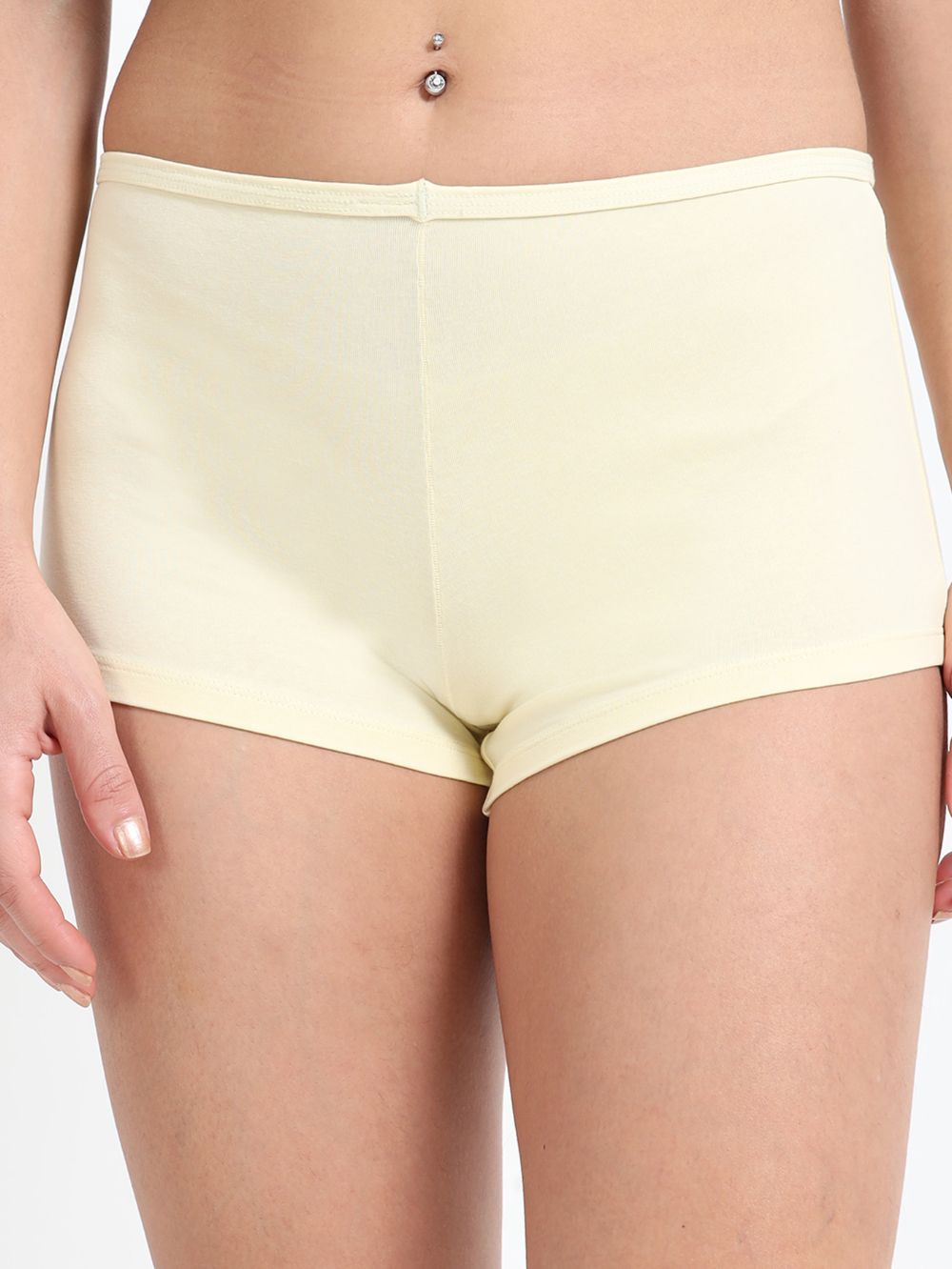 Baby Yellow and Orchid Petal Organic Cotton Boy Shorts for Women - Pack of 2