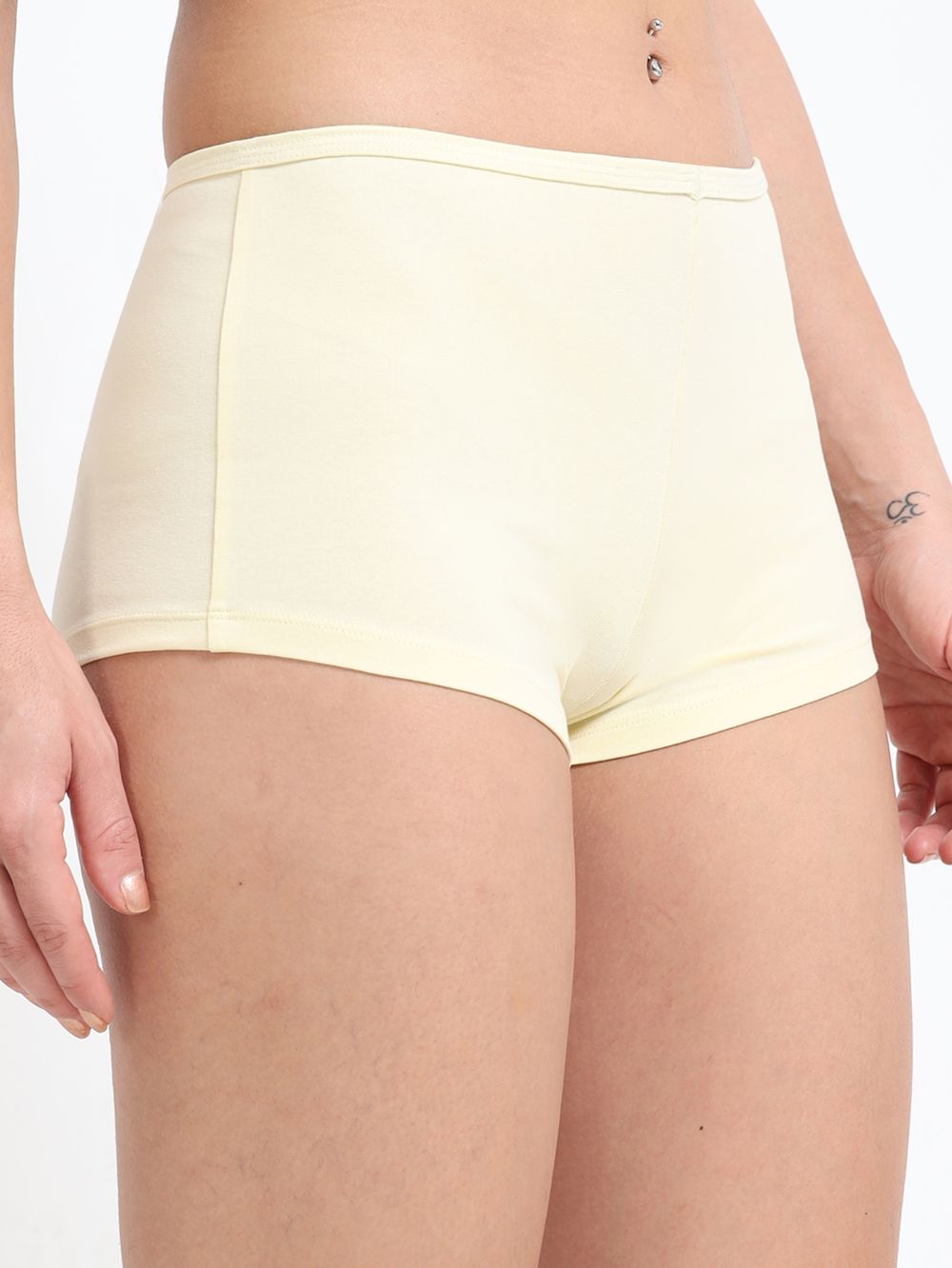 Baby Yellow and Orchid Petal Organic Cotton Boy Shorts for Women - Pack of 2
