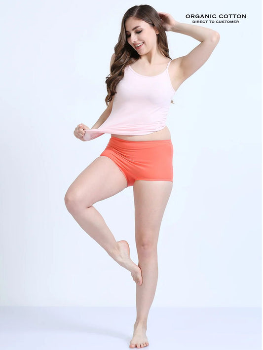 Flamingo and White Swan Organic Cotton Boy Shorts for Women - Pack of 2