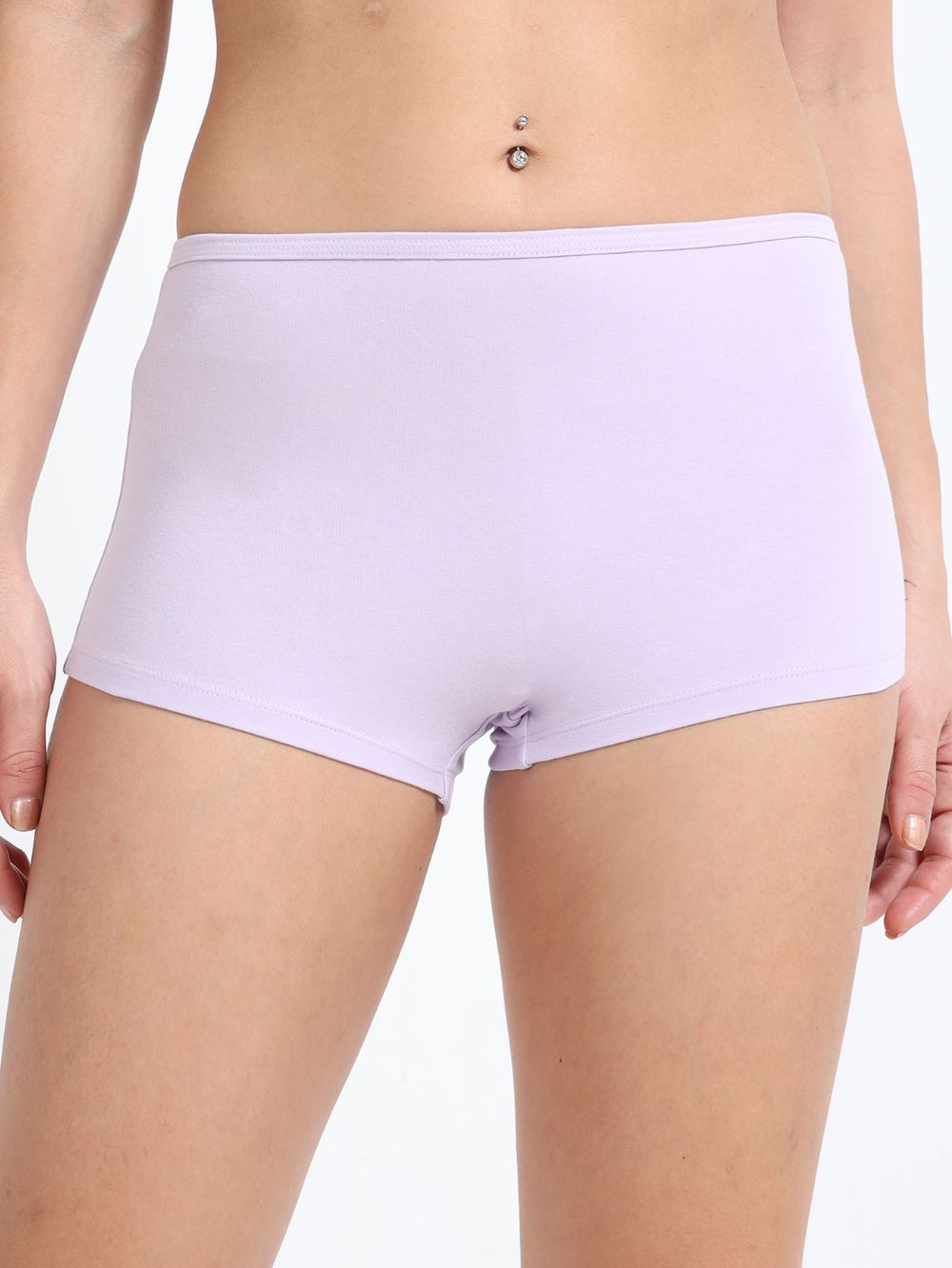 Orchid petal and Pink Organic Cotton Boy Shorts for Women - Pack of 2