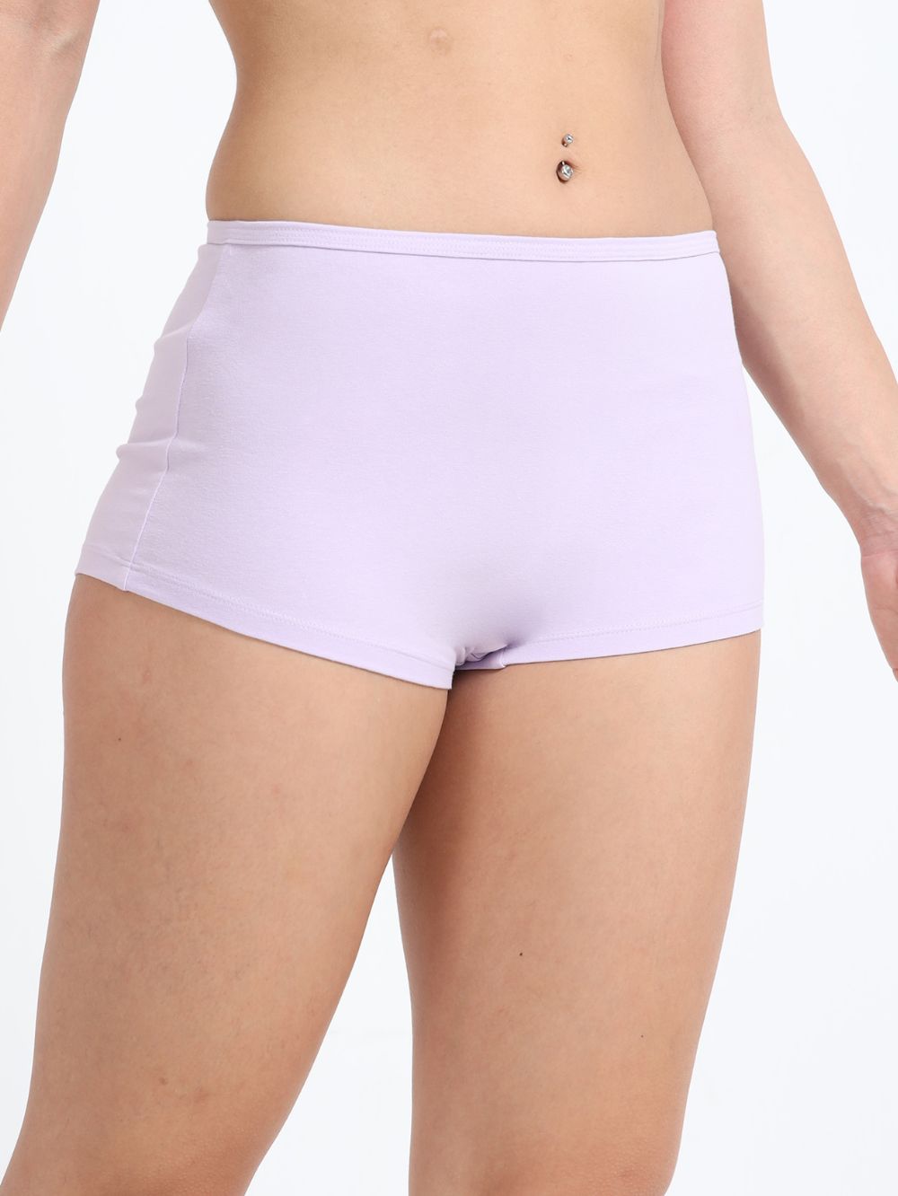 Orchid petal and Pink Organic Cotton Boy Shorts for Women - Pack of 2