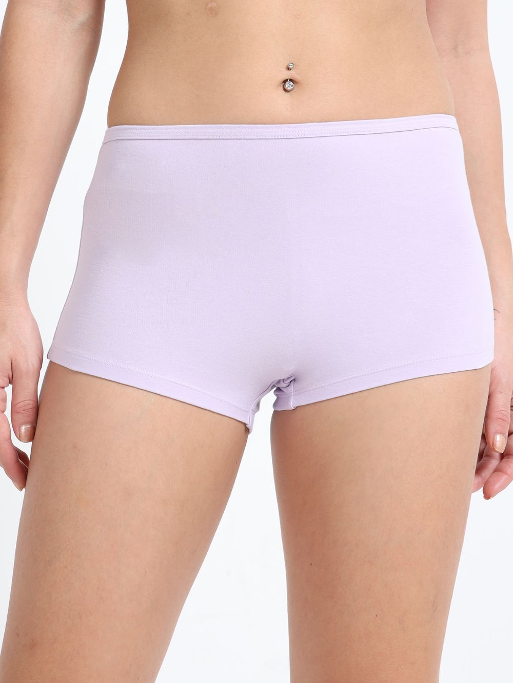 Baby Yellow and Orchid Petal Organic Cotton Boy Shorts for Women - Pack of 2