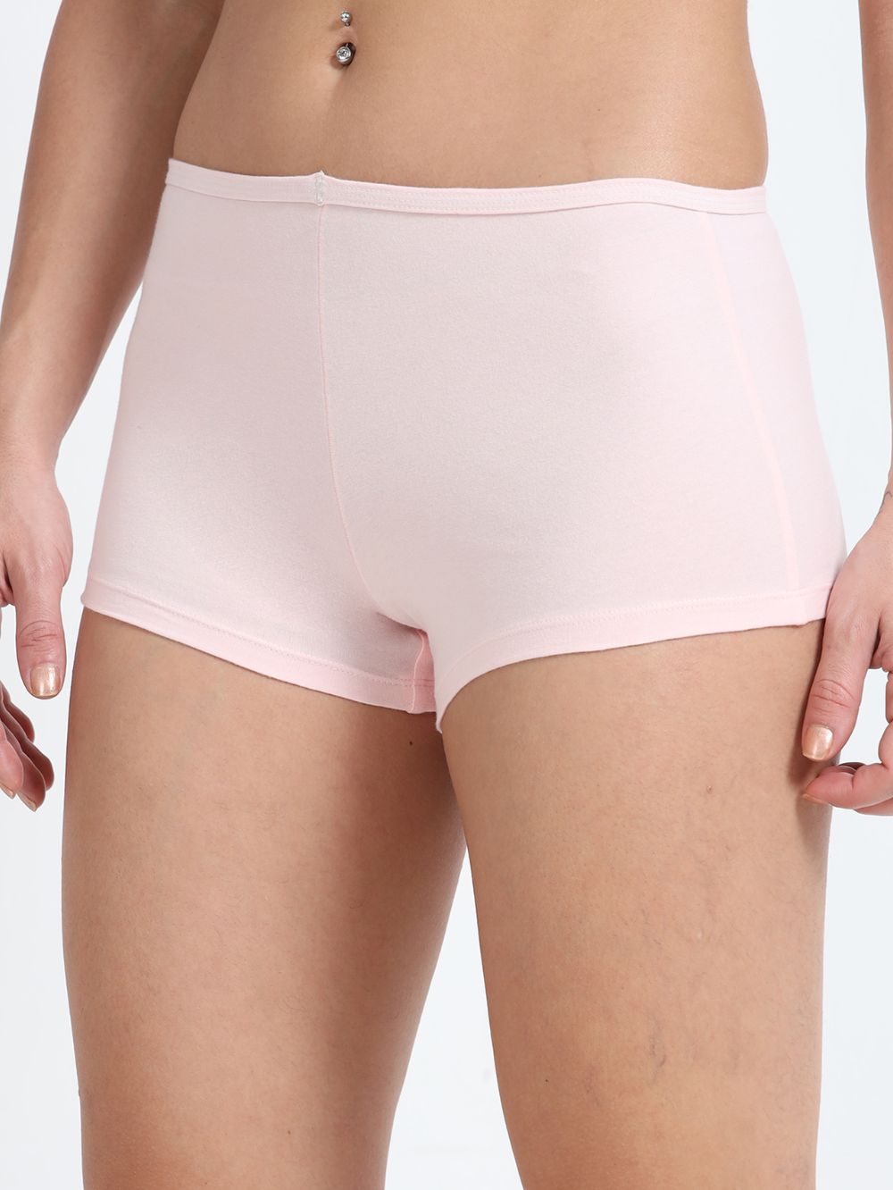 Pink and Canary Green Organic Cotton Boy Shorts for Women - Pack of 2