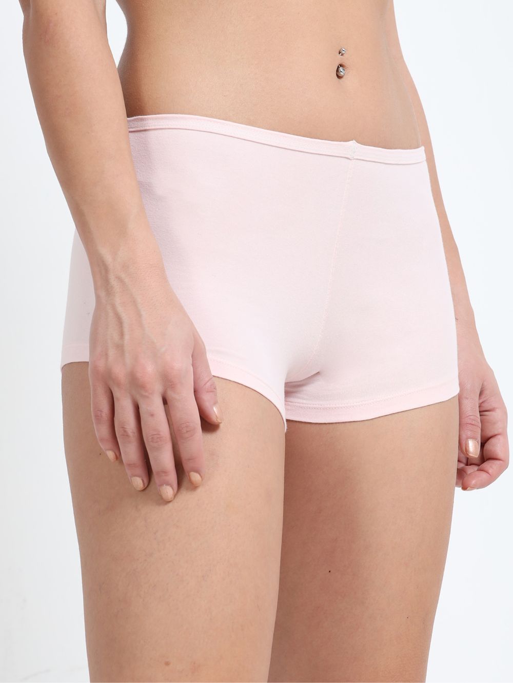 Orchid petal and Pink Organic Cotton Boy Shorts for Women - Pack of 2