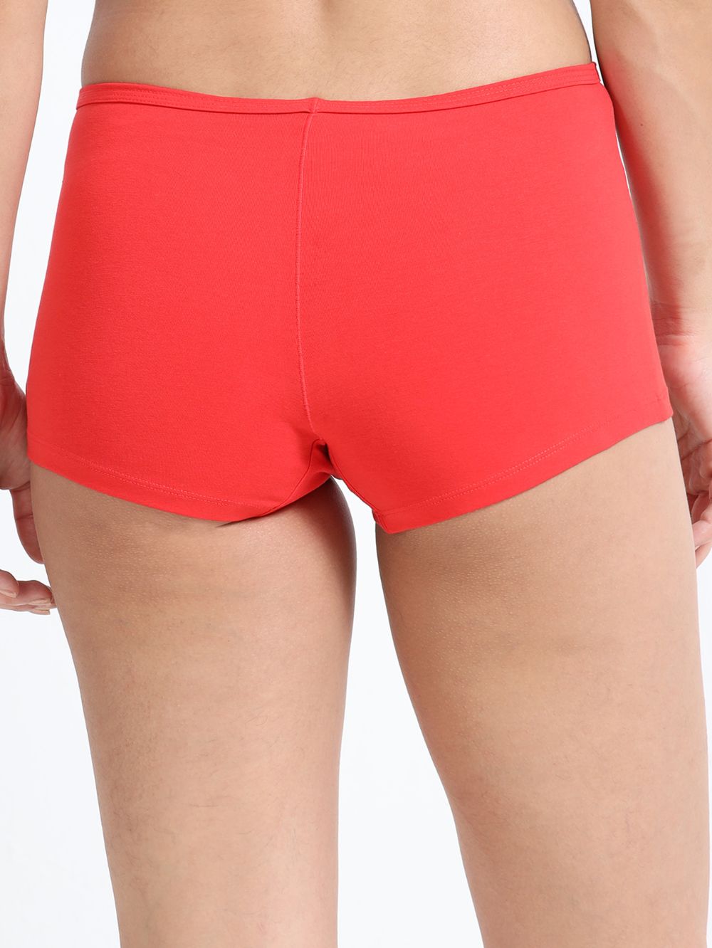 Red and Vineyard Green Organic Cotton Boy Shorts for Women - Pack of 2