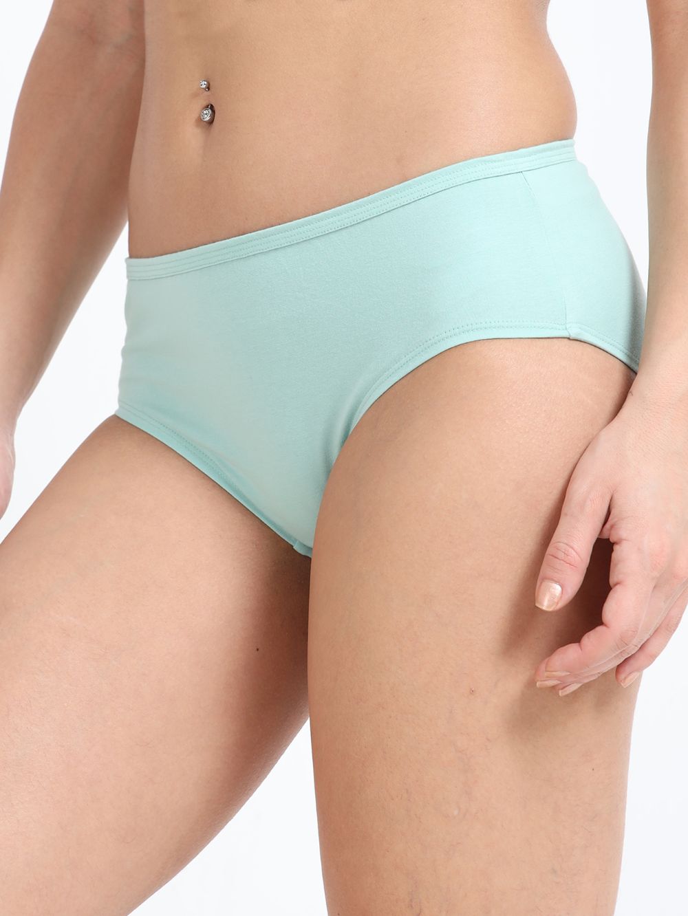 Peach Amber and Cameo Green Organic Cotton Hipster Panty for Women - Pack of 2