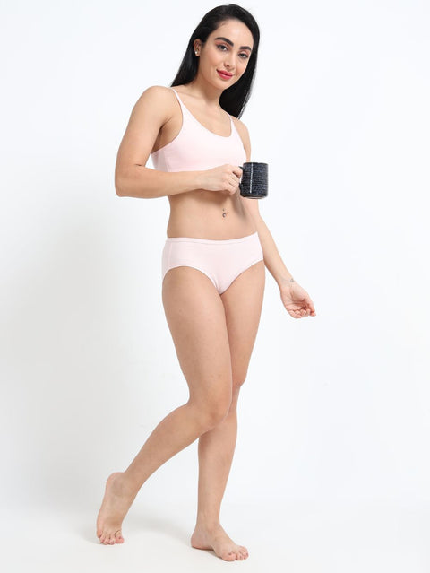 Dogwood pink and Living coral Organic Cotton Hipster Panty for Women - Pack of 2