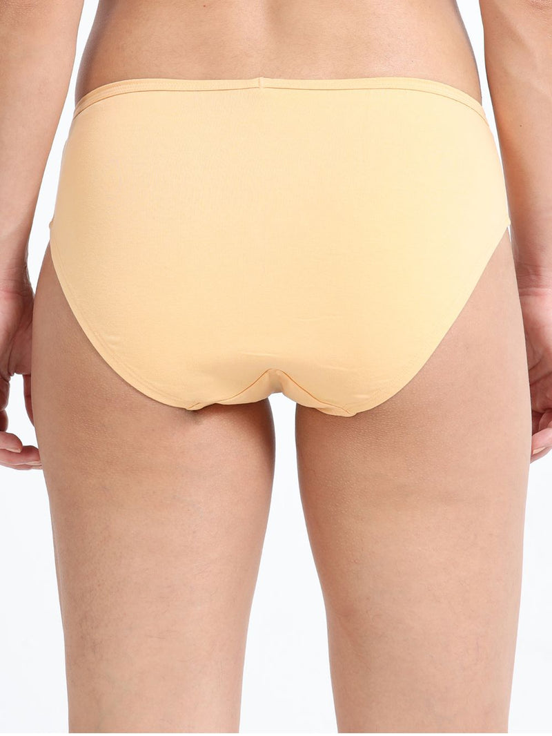 Apricot cream and Vineyard green Organic Cotton Hipster Panty for Women - Pack of 2
