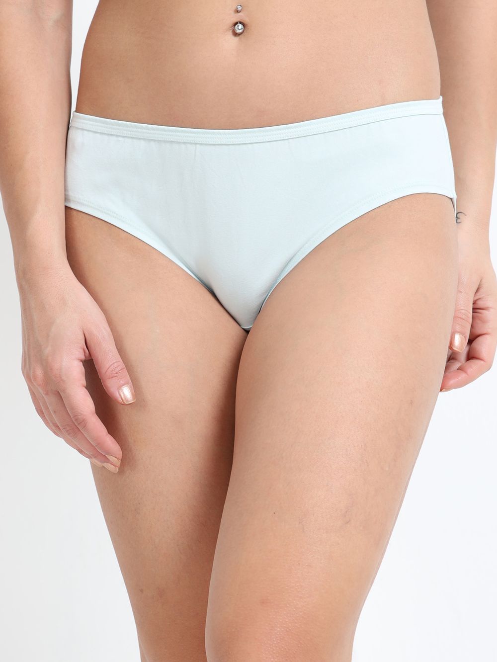 Baby yellow and Sky Light Organic Cotton Hipster Panty for Women - Pack of 2