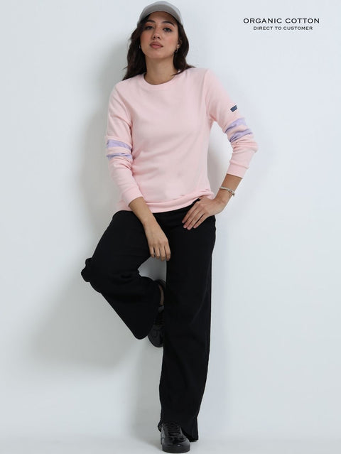 Light Pink A & A Organic Cotton Casual Pullover for Women