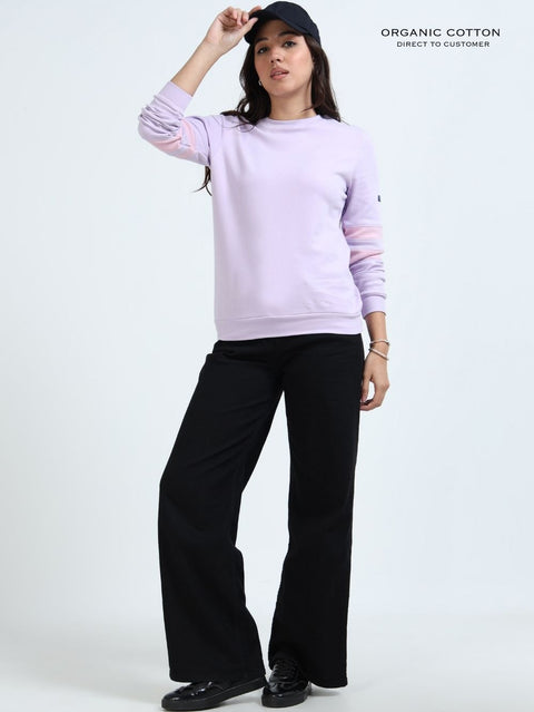 Light Purple A & A Organic Cotton Casual Pullover for Women