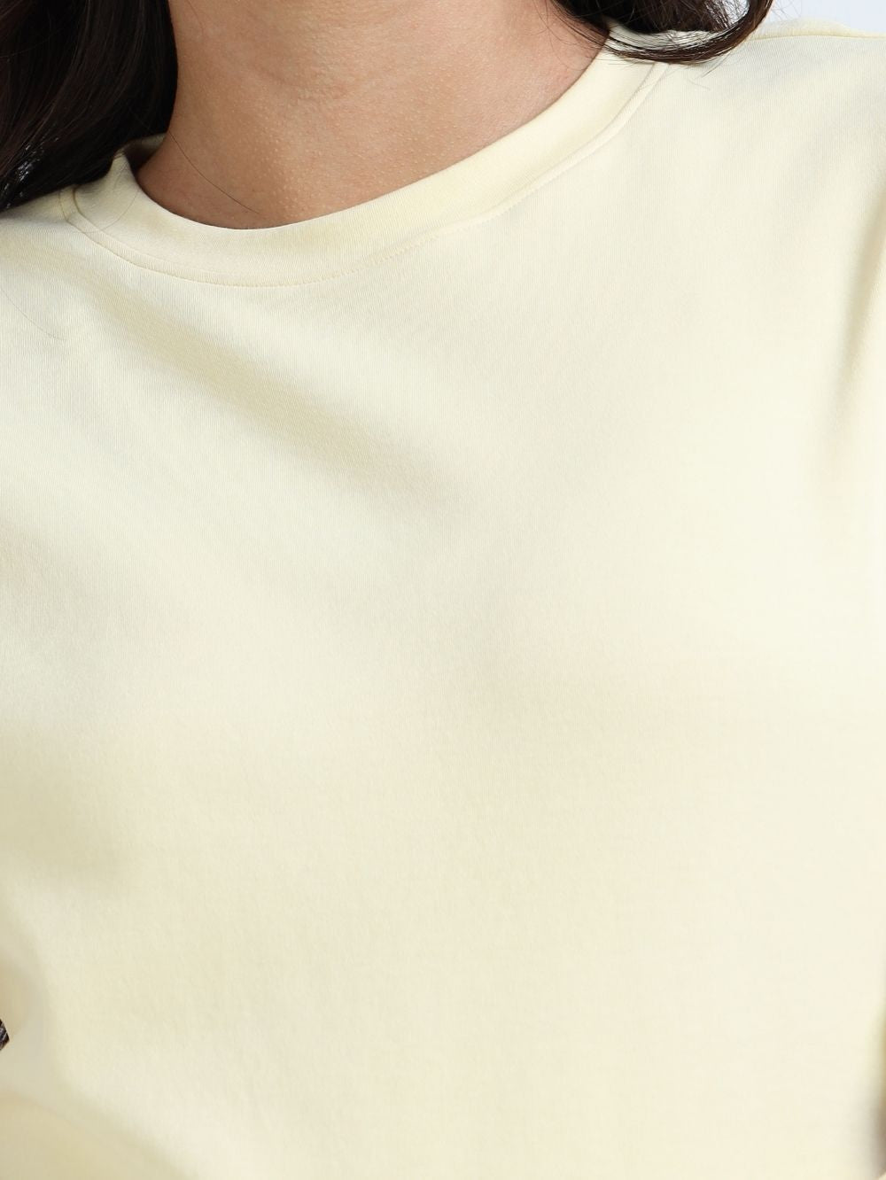 Light Yellow A & A Organic Cotton Casual Pullover for Women