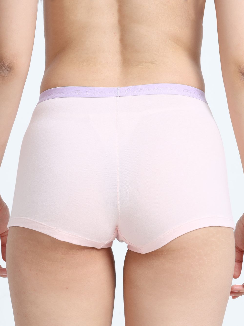 Orchid Petal and Dogwood Pink Organic Cotton Boy Shorts Outer Waistband for Women - Pack of 2