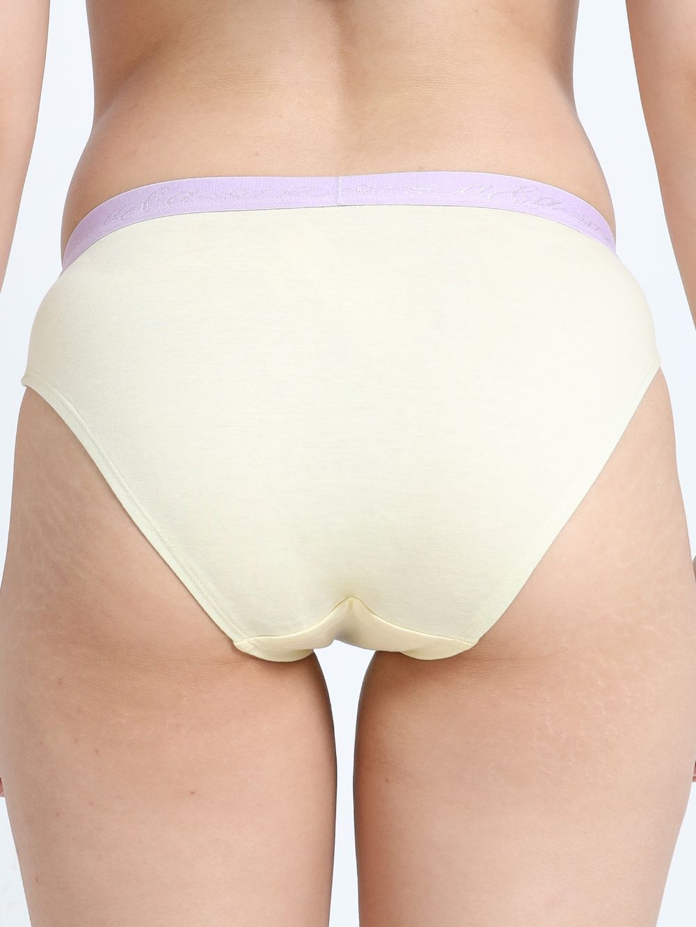 Pink and Baby Yellow Organic Cotton Outer Waistband Bikini Panty for Women - Pack of 2