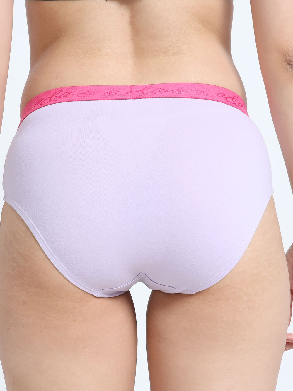 Orchid Petal and Dogwood Pink Organic Cotton Hipster Panty Outer Waistband for Women - Pack of 2